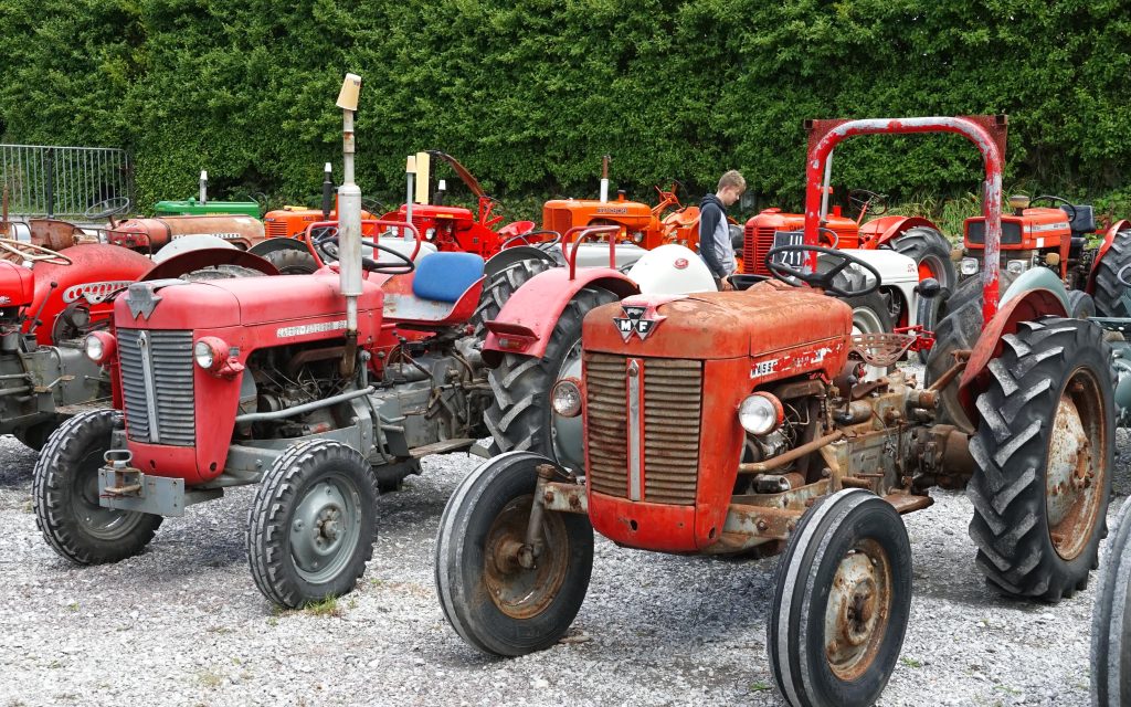 Another notable pair of tractors, the left of these two MF 25's had a higher spec than the standard Irish import model on the right