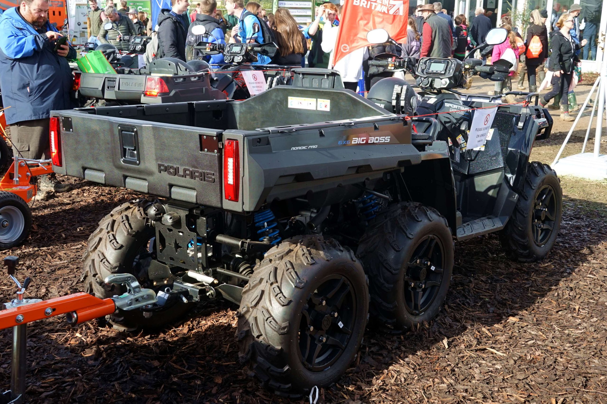 The six-wheeled Sportsman is popular with forestry contractors, who find it the ideal tool for timber work