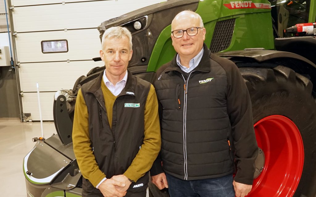 Mark Wolfe (left)  with Conor McCarthy who is retiring next year  as Atkins Fendt specialist after 45 years with the company
