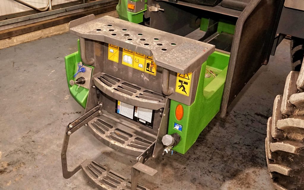 Chemicals can be stored in a slide-out drawer located beneath the cab, which is shared with the Ideal combine range