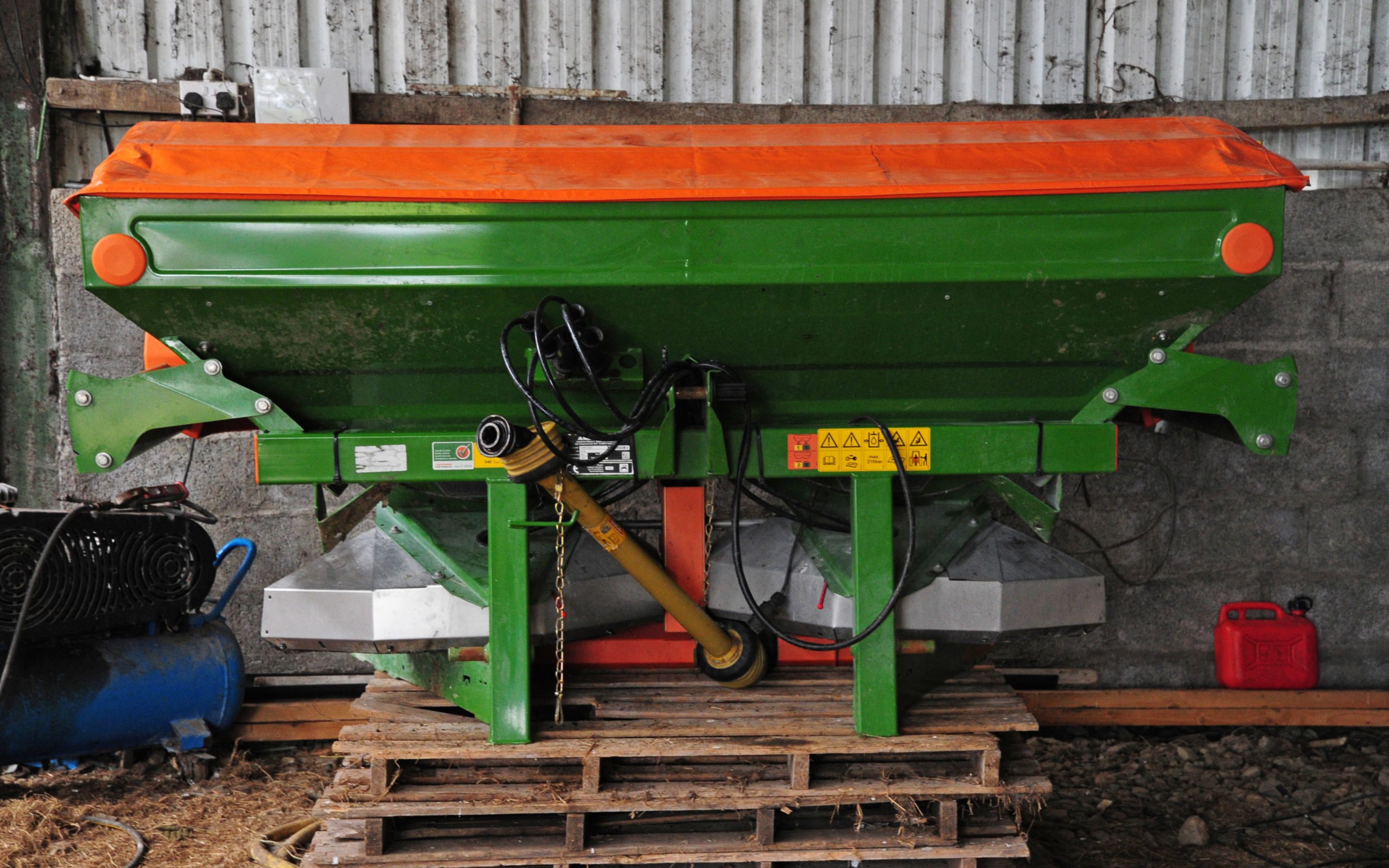Amazone spreader still has its cover intact