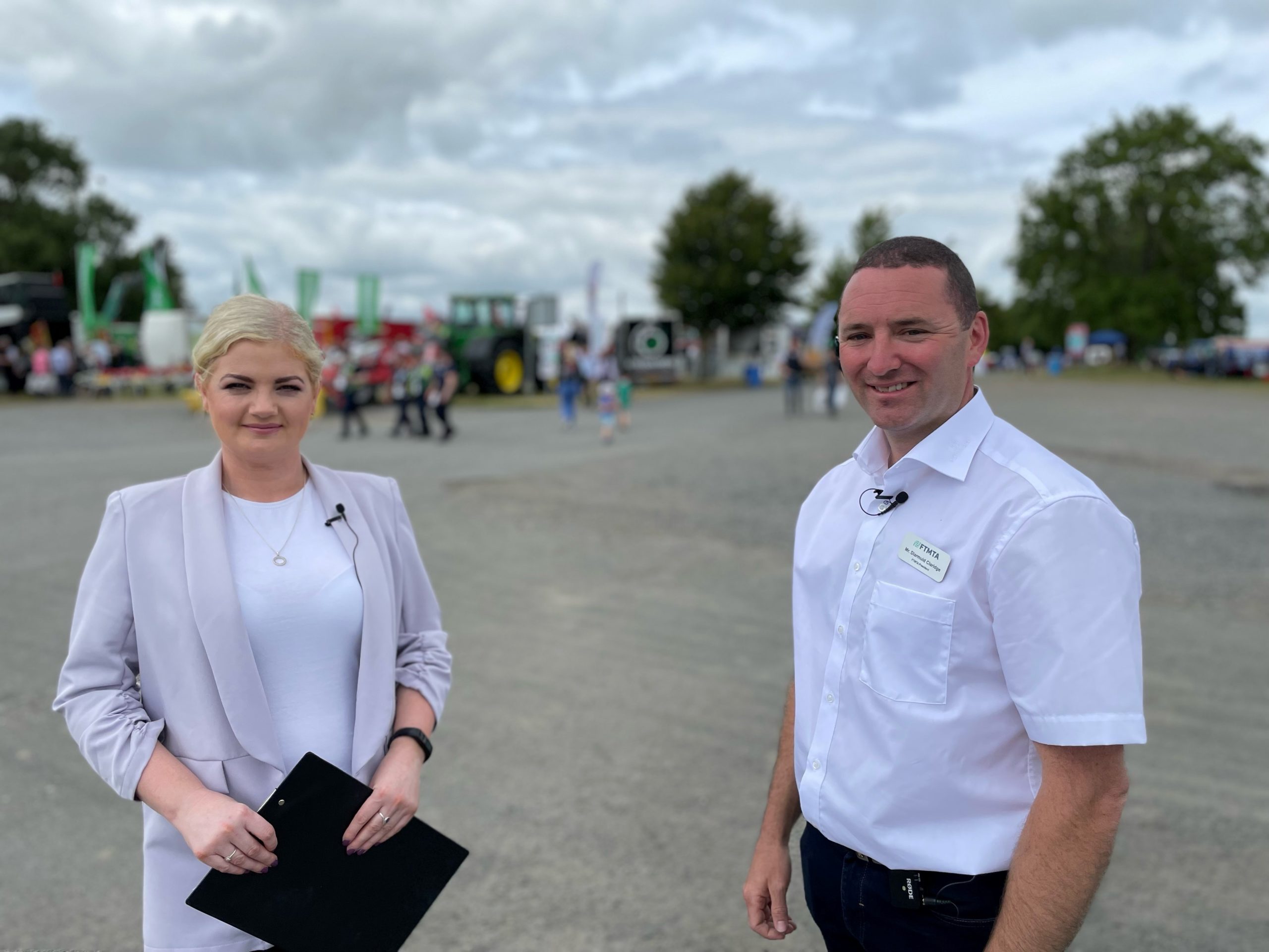 Agriland editor Stella Meehan and FTMTA president Diarmuid Claridge