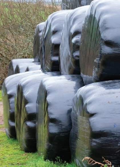 The HSA recommends stacking round bales on their side. Image source: HSA
