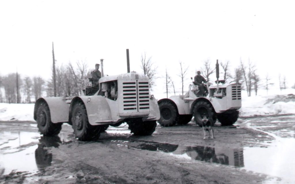 Where it all started, Steiger Number 1 with the smaller 105 behind it. Source: Steiger Heritage Club