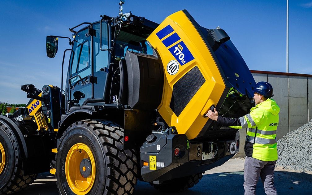 Ease of access for maintenance is claimed by Komatsu to be another strong feature of the WA170M-11