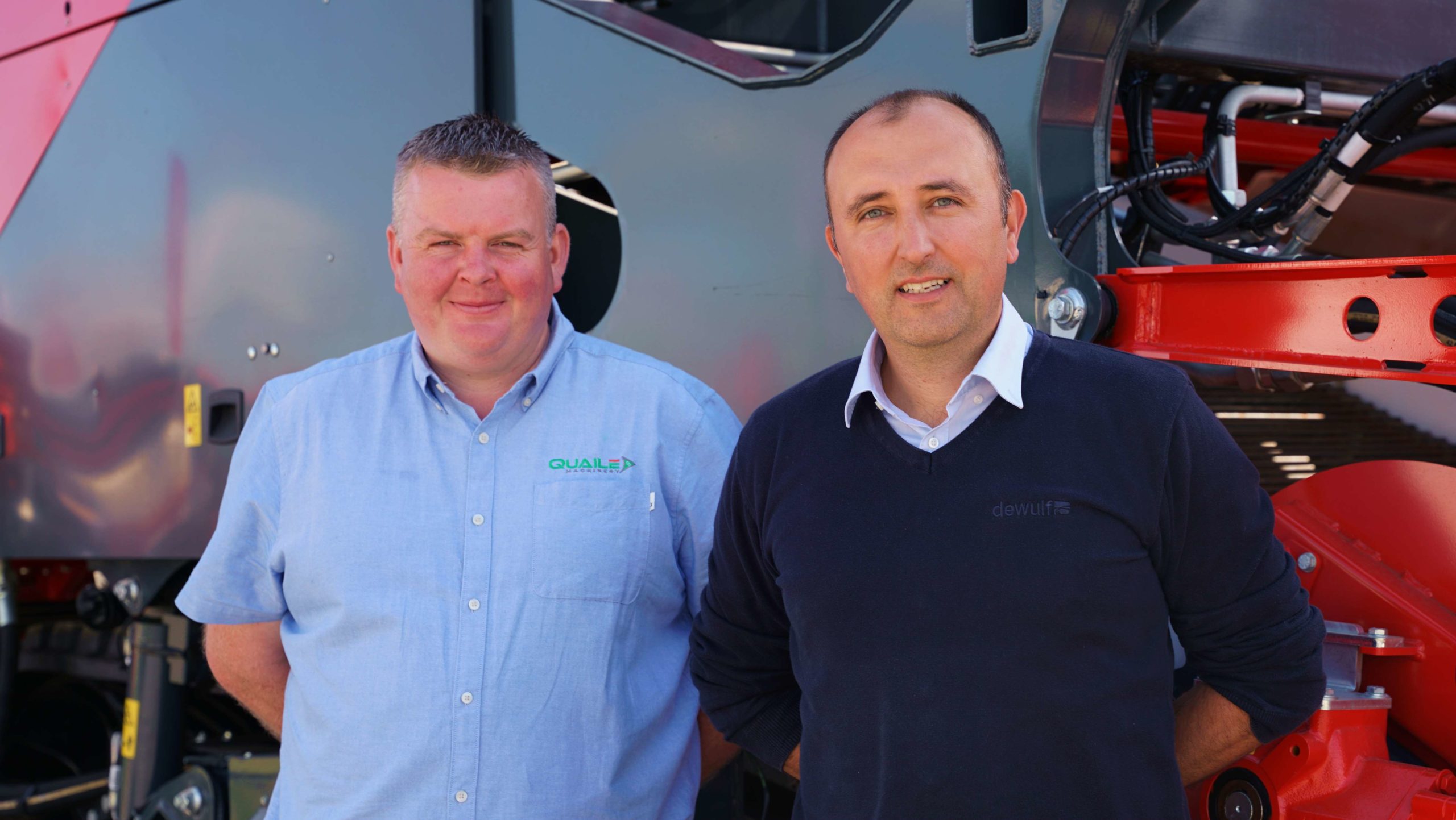 Ian Rooney of Quaile Machinery and Ruben Weltens of Dewulf believe the Quatro Extreme Flow is ideal for Irish conditions