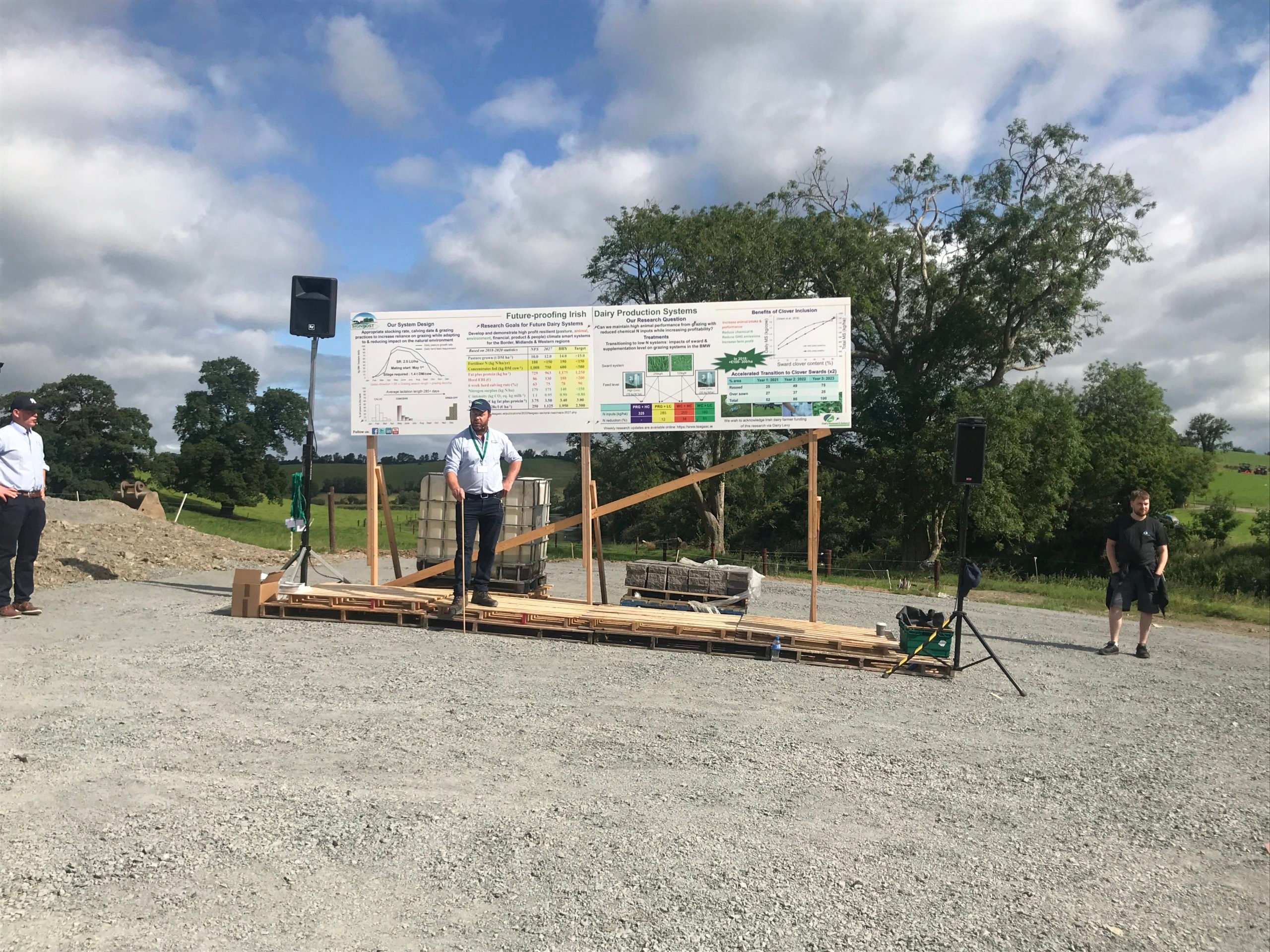 Donal Patton speaking at Ballyhaise Dairy Open day