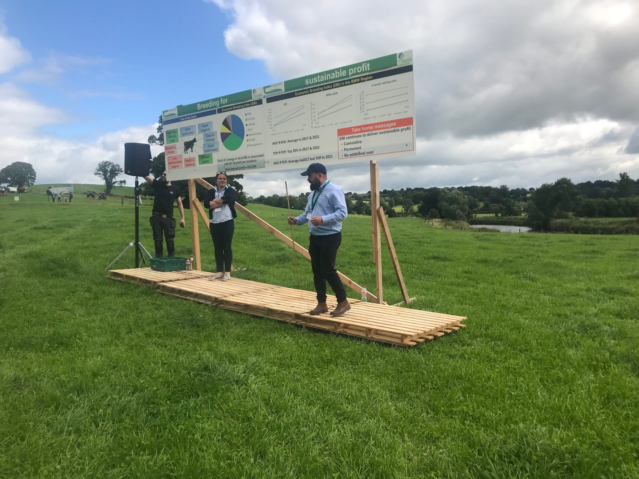 James Dunne speaking at Ballyhaise Dairy Open day