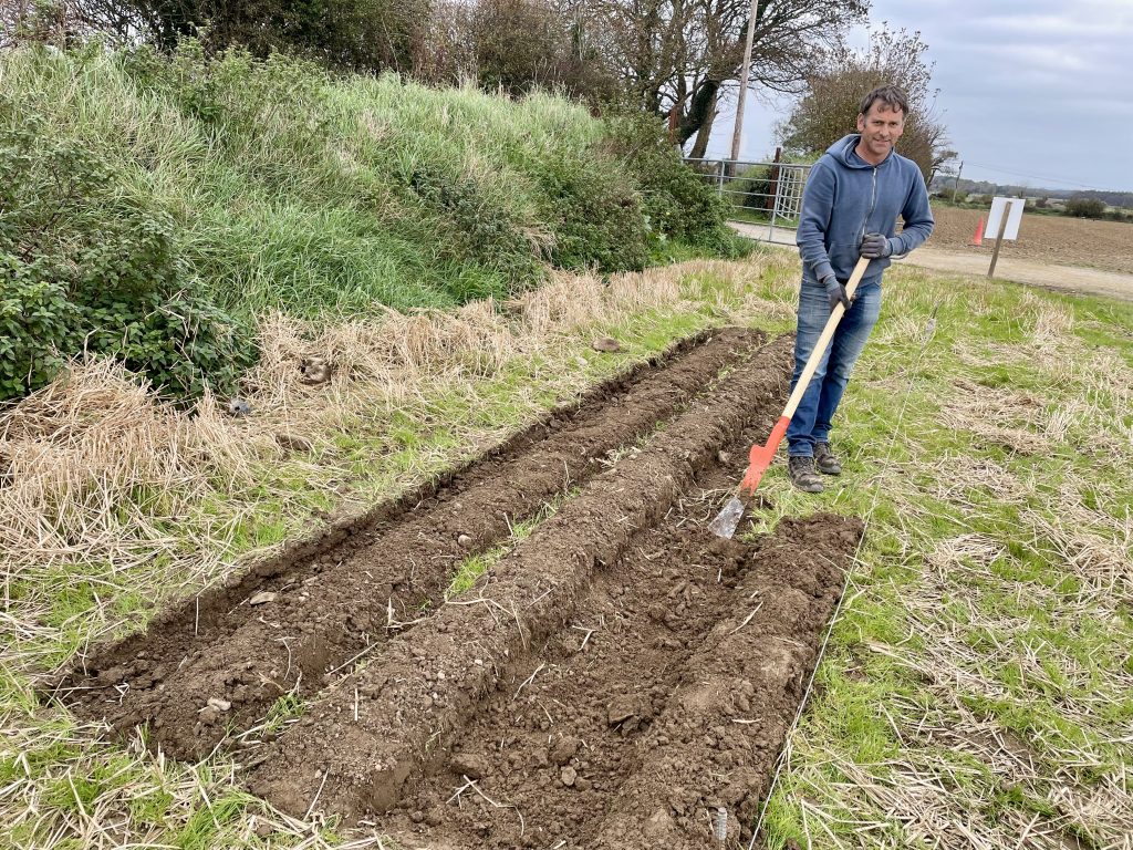 Donal Tydings, Tralee, who was taking part in loy digging