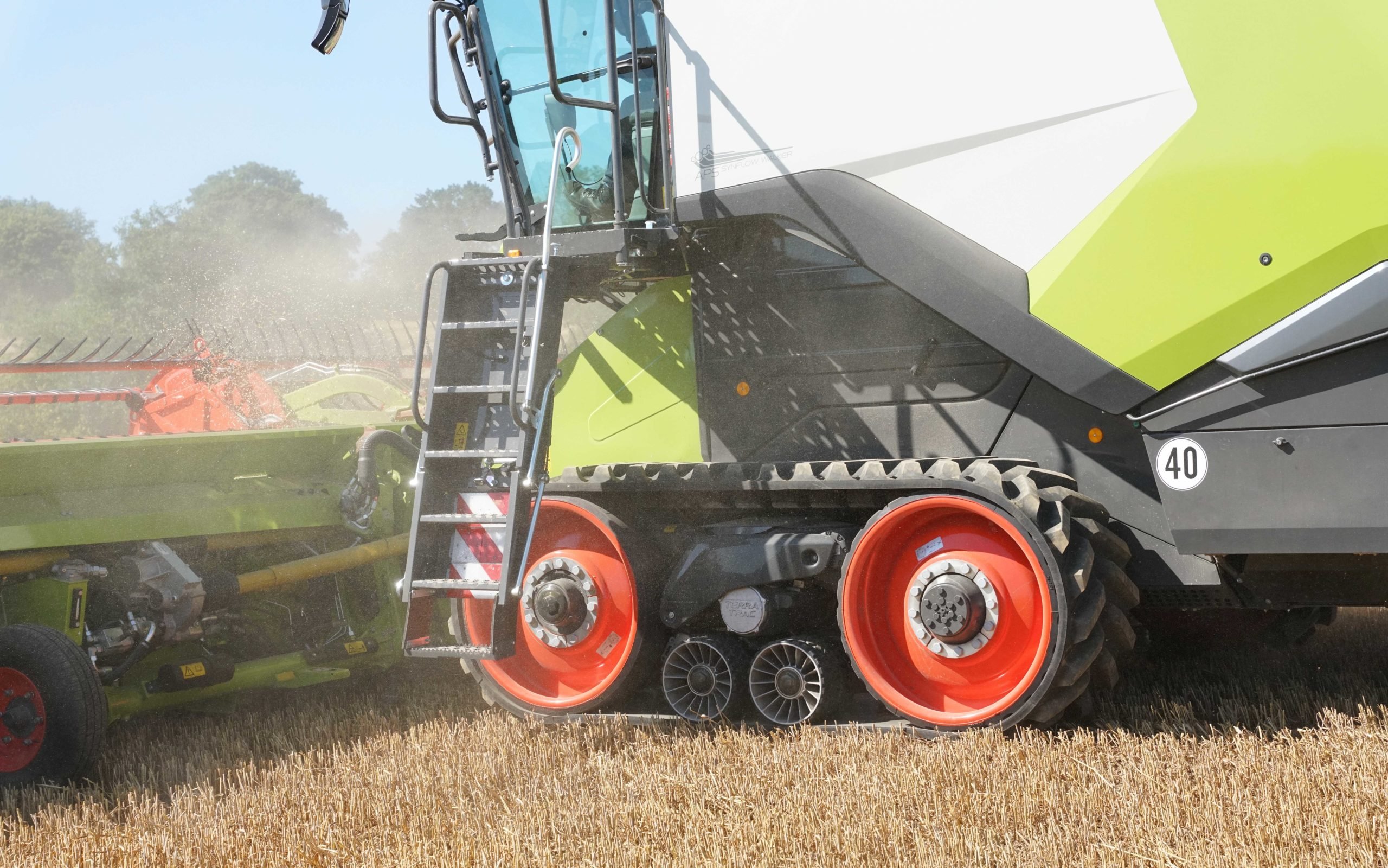 All Terra Trac equipped models have a larger grain tank