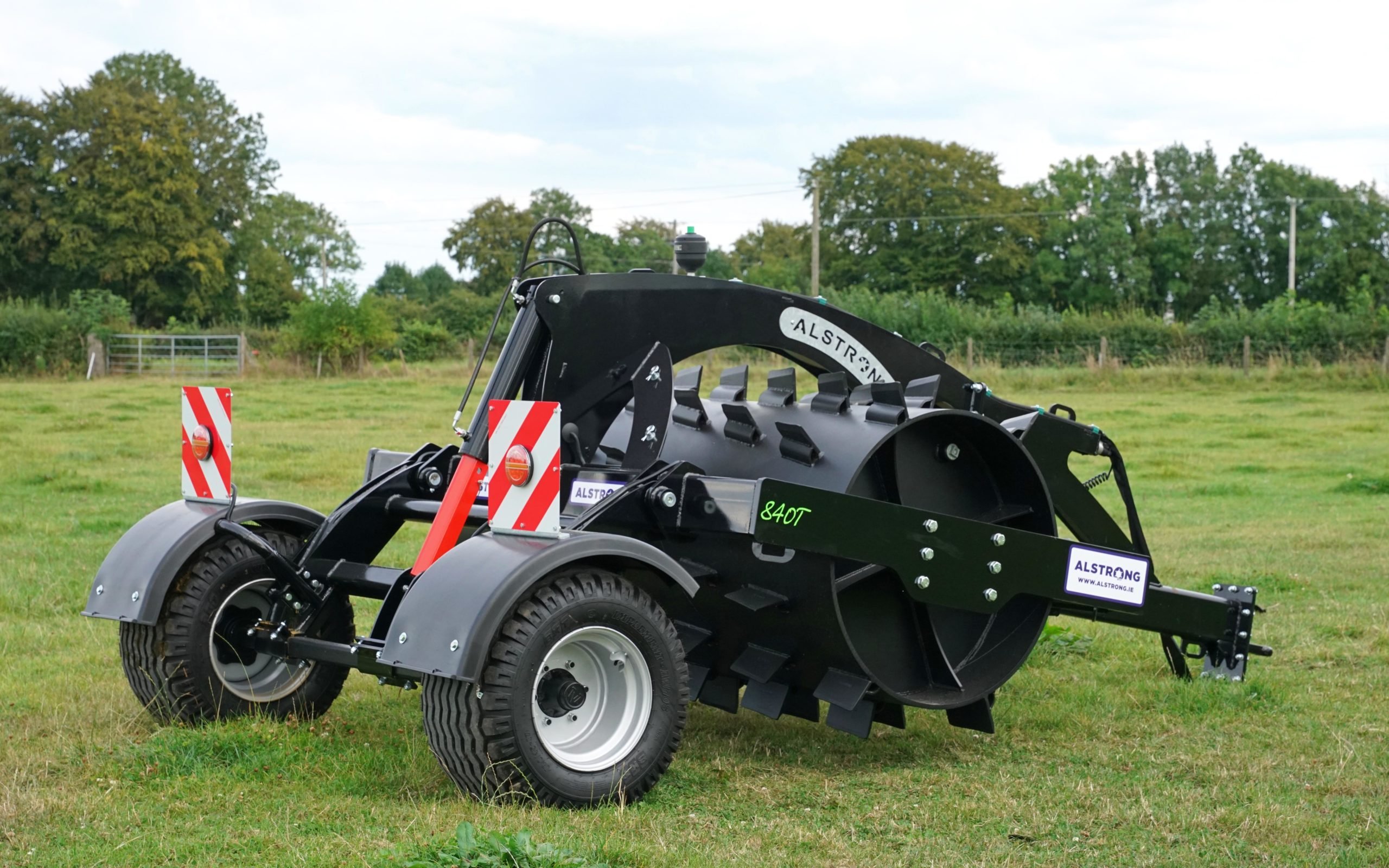 Although there is a lot of weight travelling at speed the aerator won't push the tractor on when slowing down