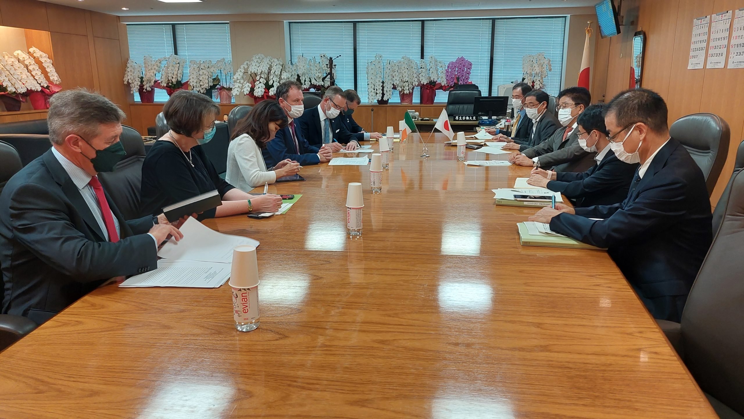 Minister McConalogue and the Irish delegation meeting with Katsunobu Kato, Minister of Health, Labour and Welfare and the Japanese delegation