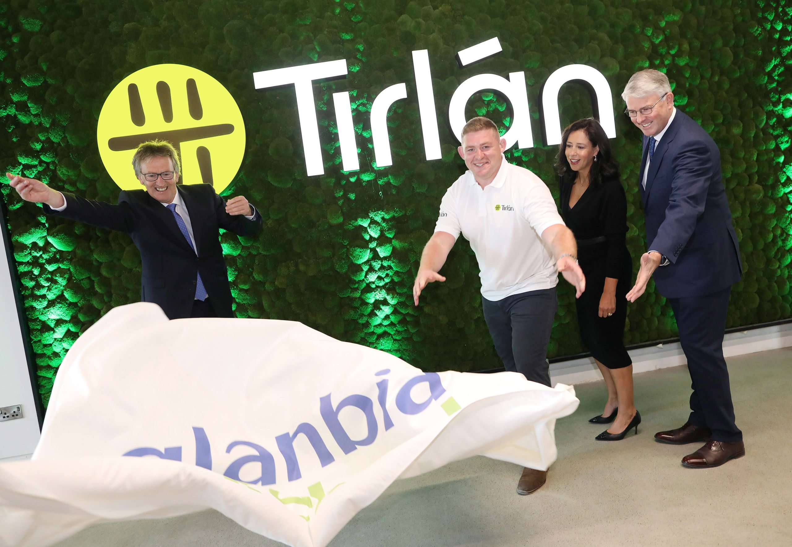 Pictured at Tirlán’s unveiling is brand ambassador, Irish rugby international Tadhg Furlong with (l-r): John Murphy, chairman, Tirlán; Nicola O’Connell, head of commercial, Tirlán; and Jim Bergin, CEO, Tirlán. Image: Julien Behal