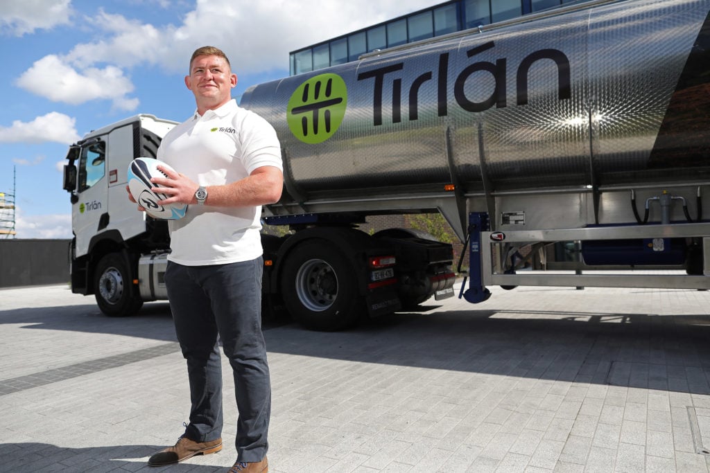 Tadhg Furlong at the launch of Tirlán's new identity. Photo: Julien Behal