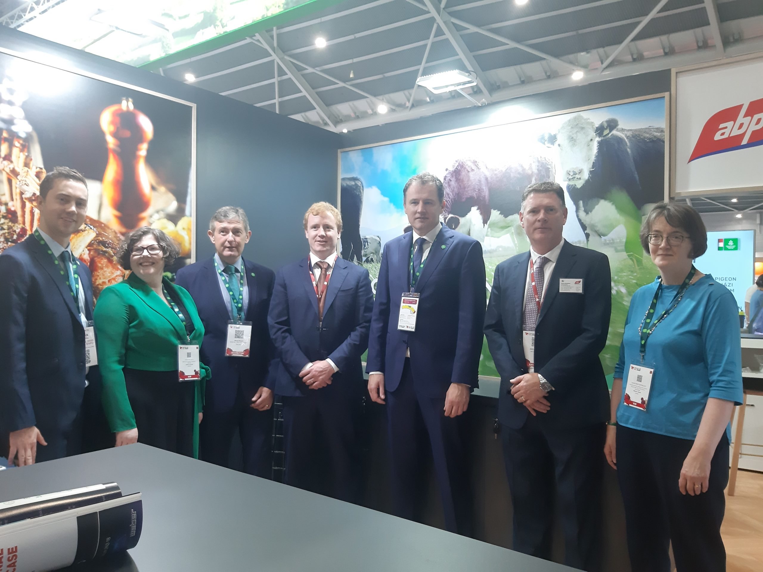 Minister for Agriculture, Food and the Marine, Charlie McConalogue visiting the ABP stand