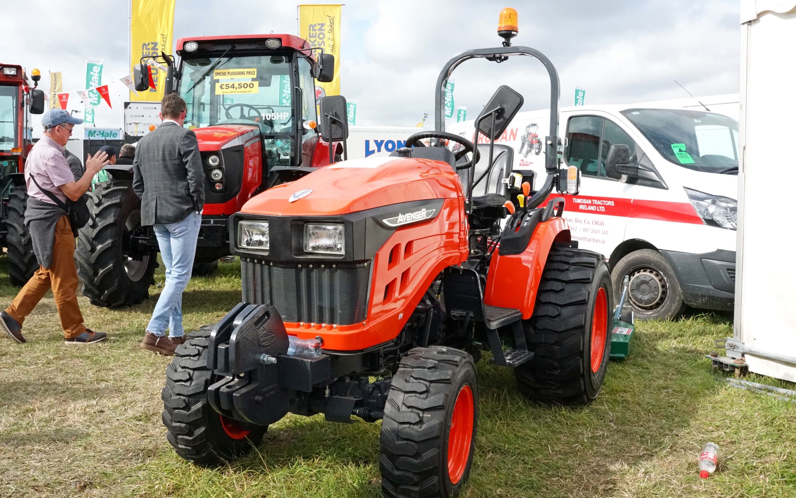 The avenger tractor range has neatly styled GRP body panels