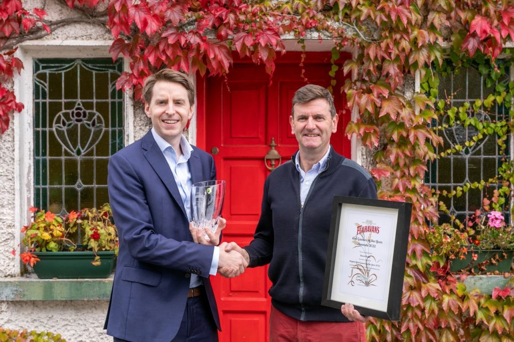 Winner of the Flahavan's 'Organic Oats' category was Donal Keane from, Co. Meath beinf presented with his award by James Flahavan. Image: Paul Jones