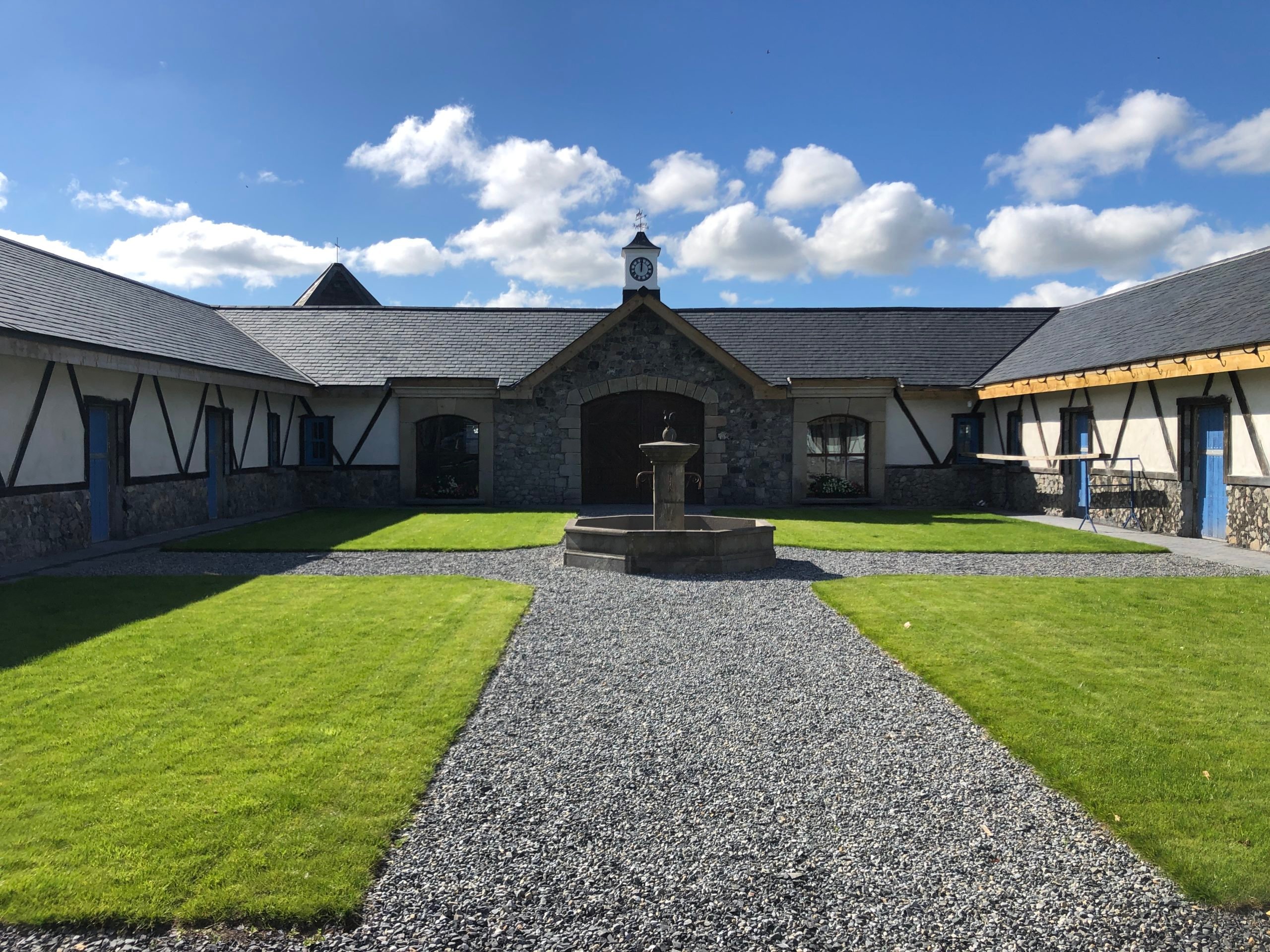 Outbuildings near the castle have been restored for use as a farm shop and restaurant