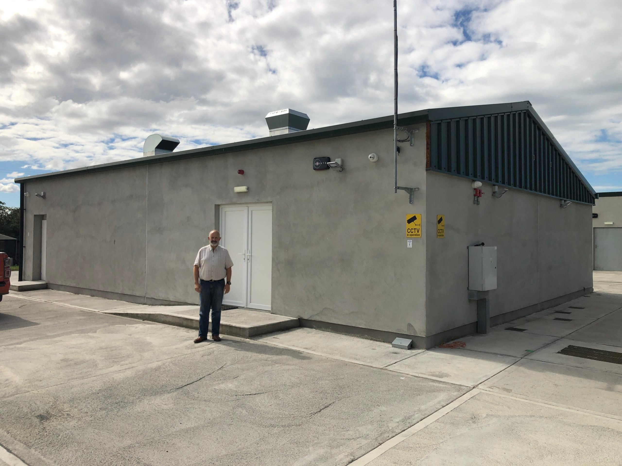 Farm manager Anthony Gilsenan outside the processing plant