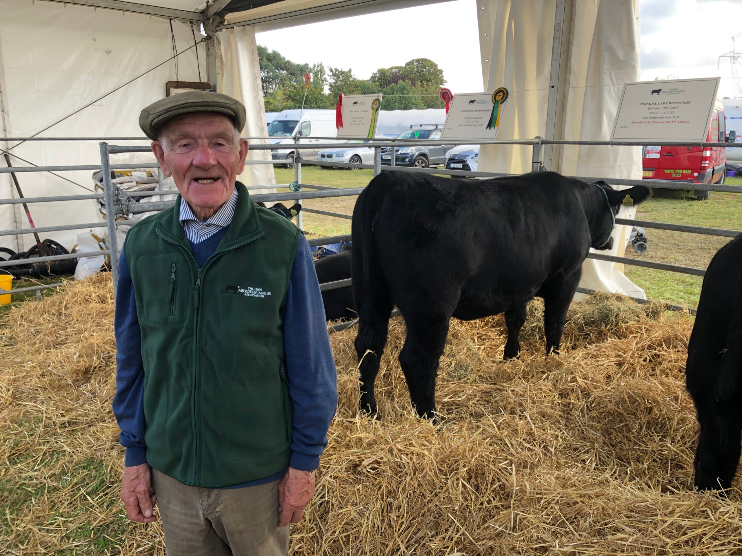 Packie pictured with one of his heifers at Ploughing 2022