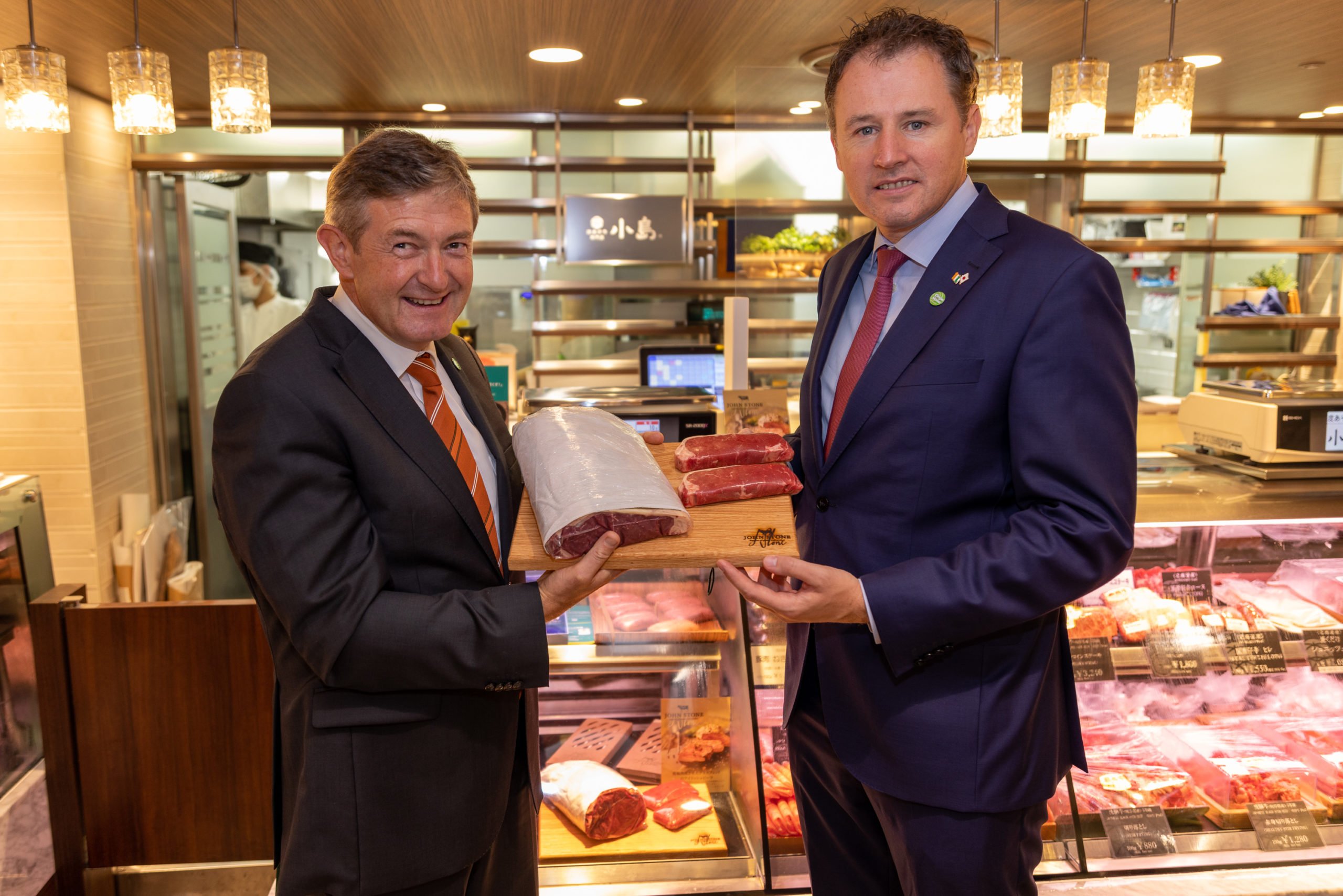 Bord Bia interim chief executive, Michael Murphy and Minister for Agriculture, Food and the Marine, Charlie McConalogue in the Isetan department store in Toyko