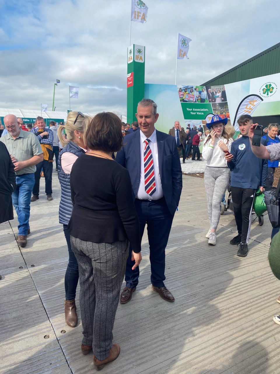NI agriculture minister, Edwin Poots and the leader of Sinn Fein, Mary Lou McDonald, at the second day of the Ploughing 2022