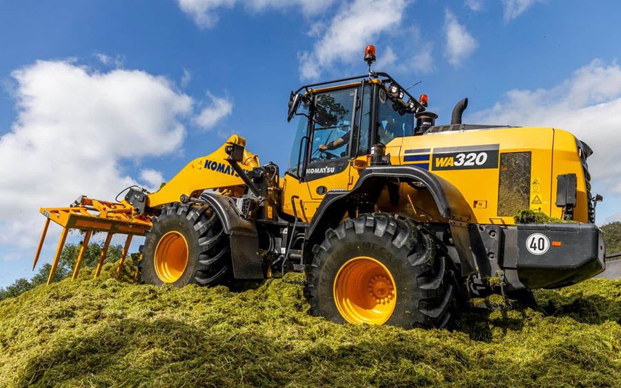 The Komatsu WA320 is aimed at the farm contractor looking for power on the clamp