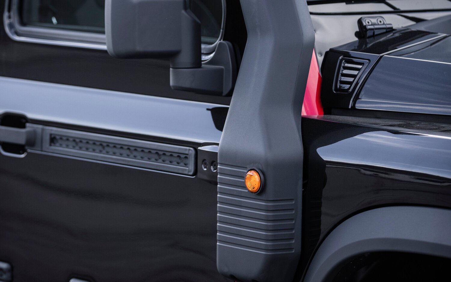 High level air-intake protects engine from water ingress when wading