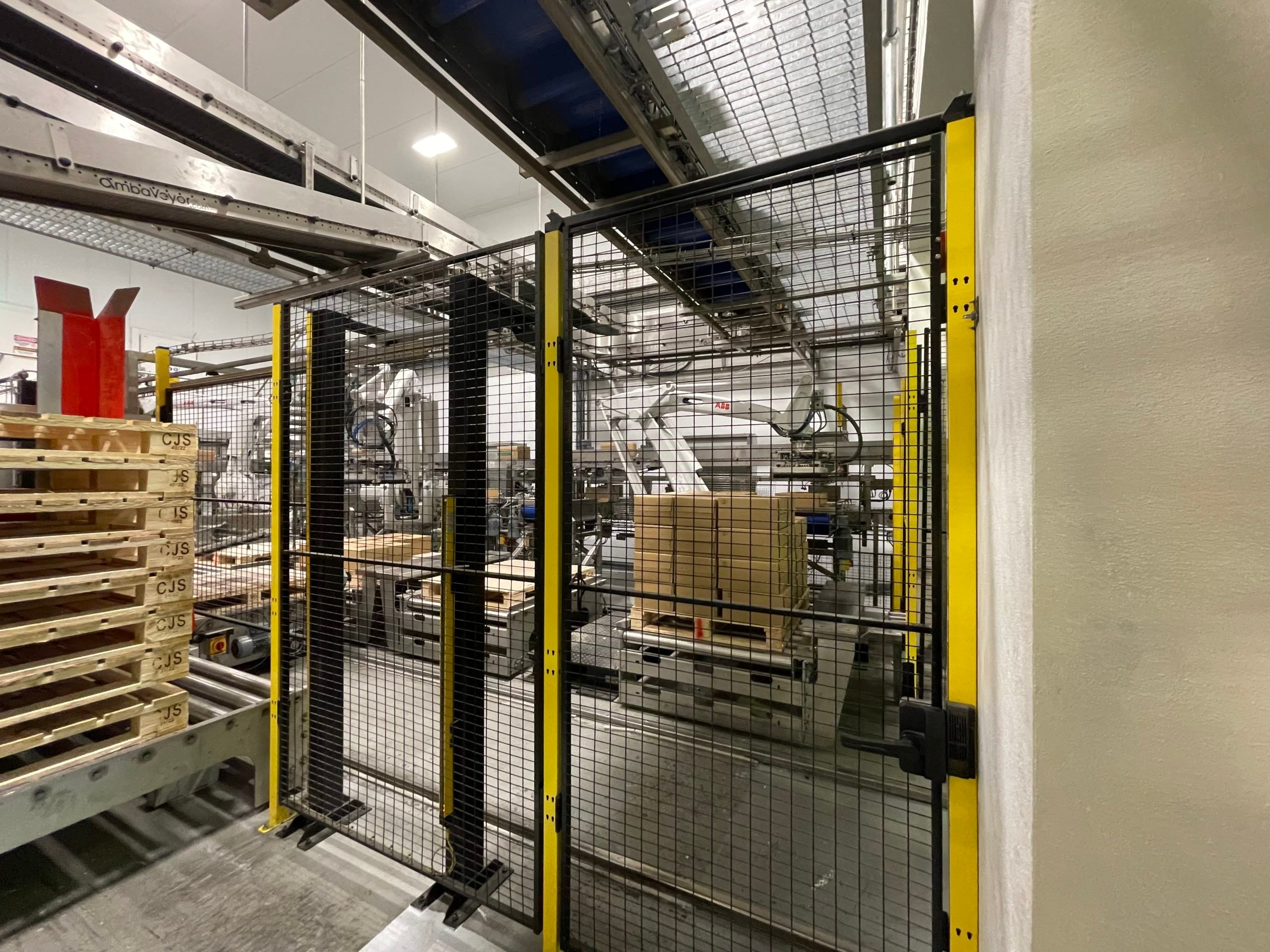 Robots form a crucial part of the automated packaging process at the plant