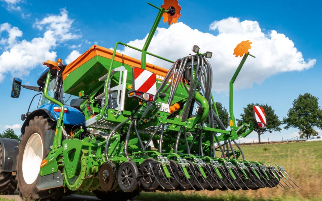 The centre of gravity is said to be further forward, helping to keep the tractor balanced