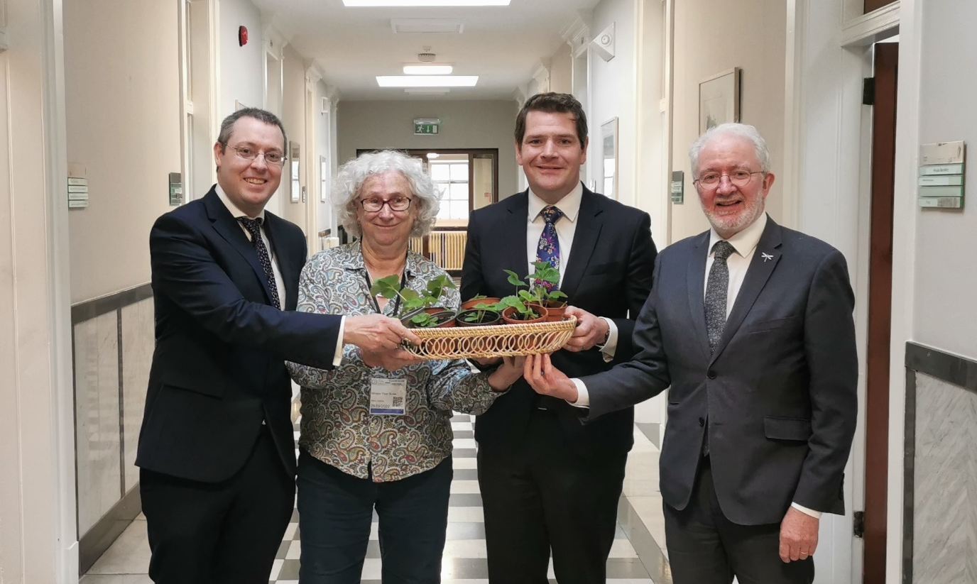 L-R: Dónal McCormack, Maeve Foreman, Minister Burke, and Minister Noonan at government buildings. Image source: CG Ireland