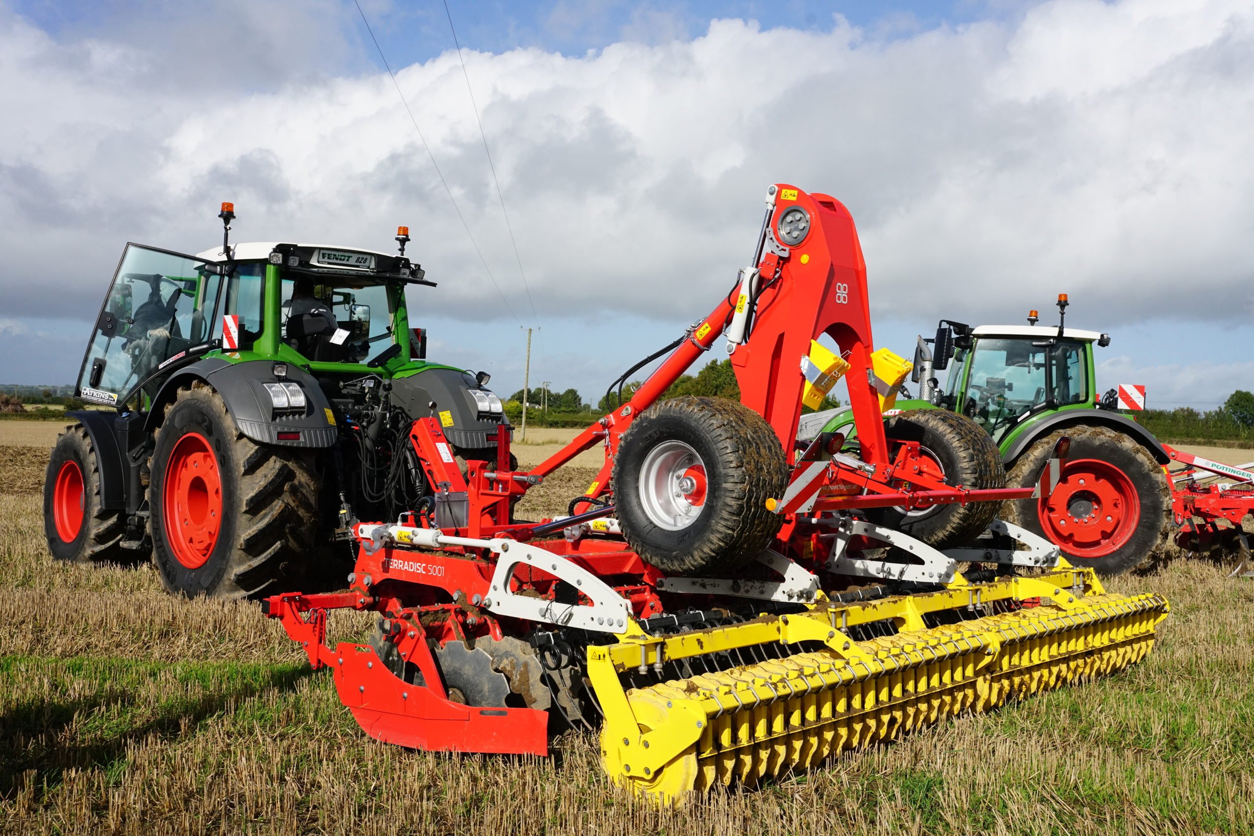 With wheels folded for field use the weight of the carrying frame sits above the discs