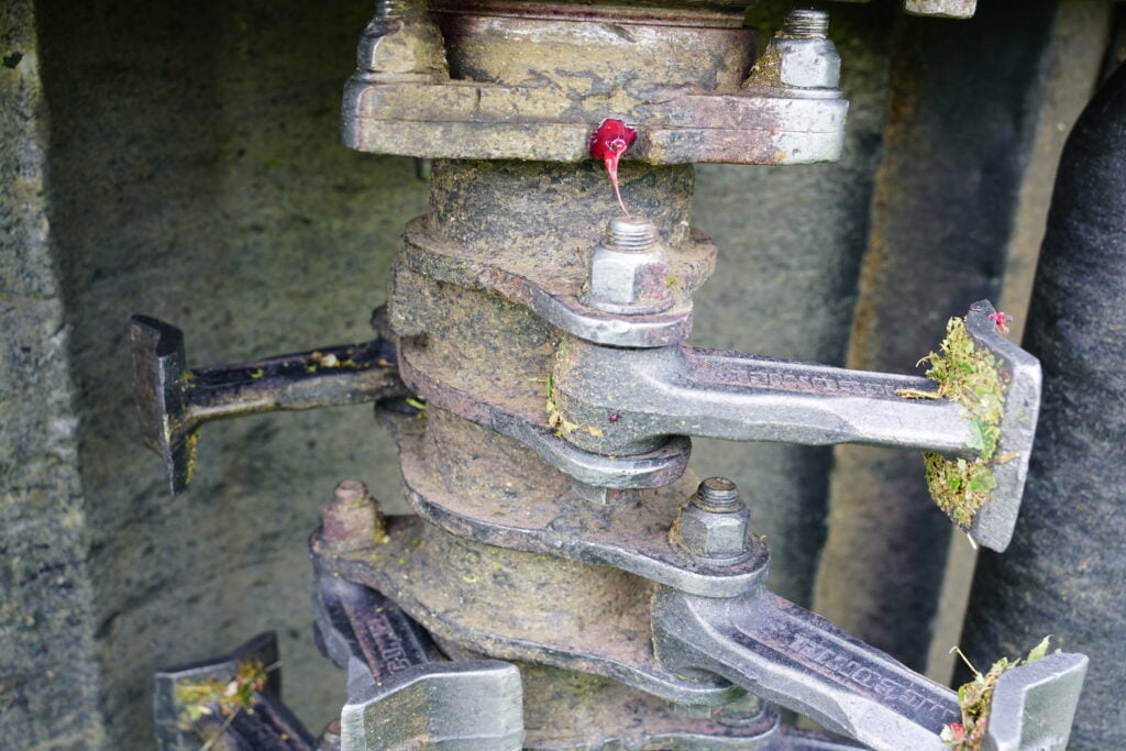 Although not showing any signs of wear the plan is to replace the rotor bearings this winter. The flails are sharpened regularly and changed twice during the season