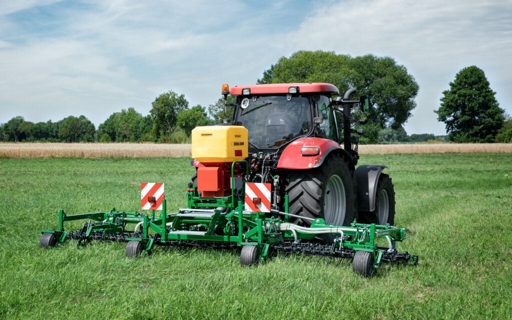 The rakes may be used in conjunction with the seeders for stitching clover into swards