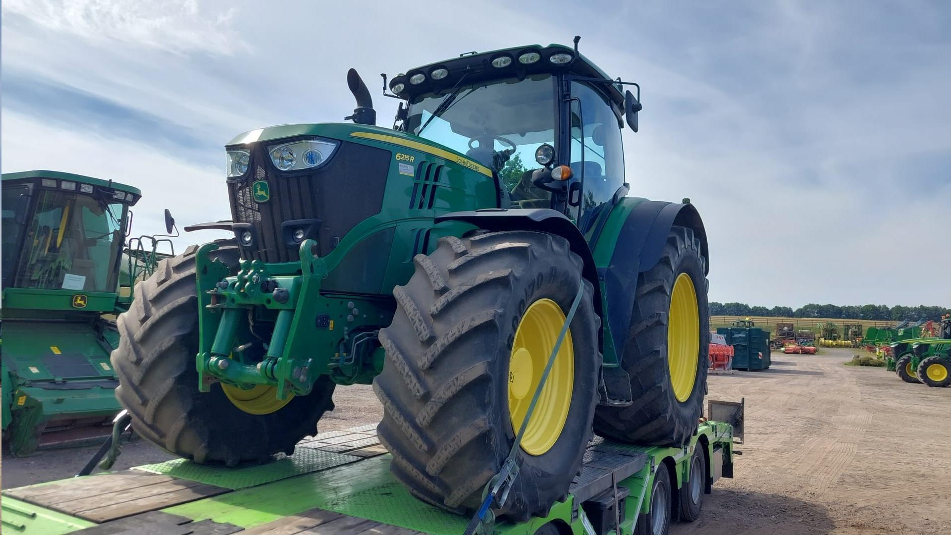 The new John Deere 6215 R on its way from Germany to Cyprus