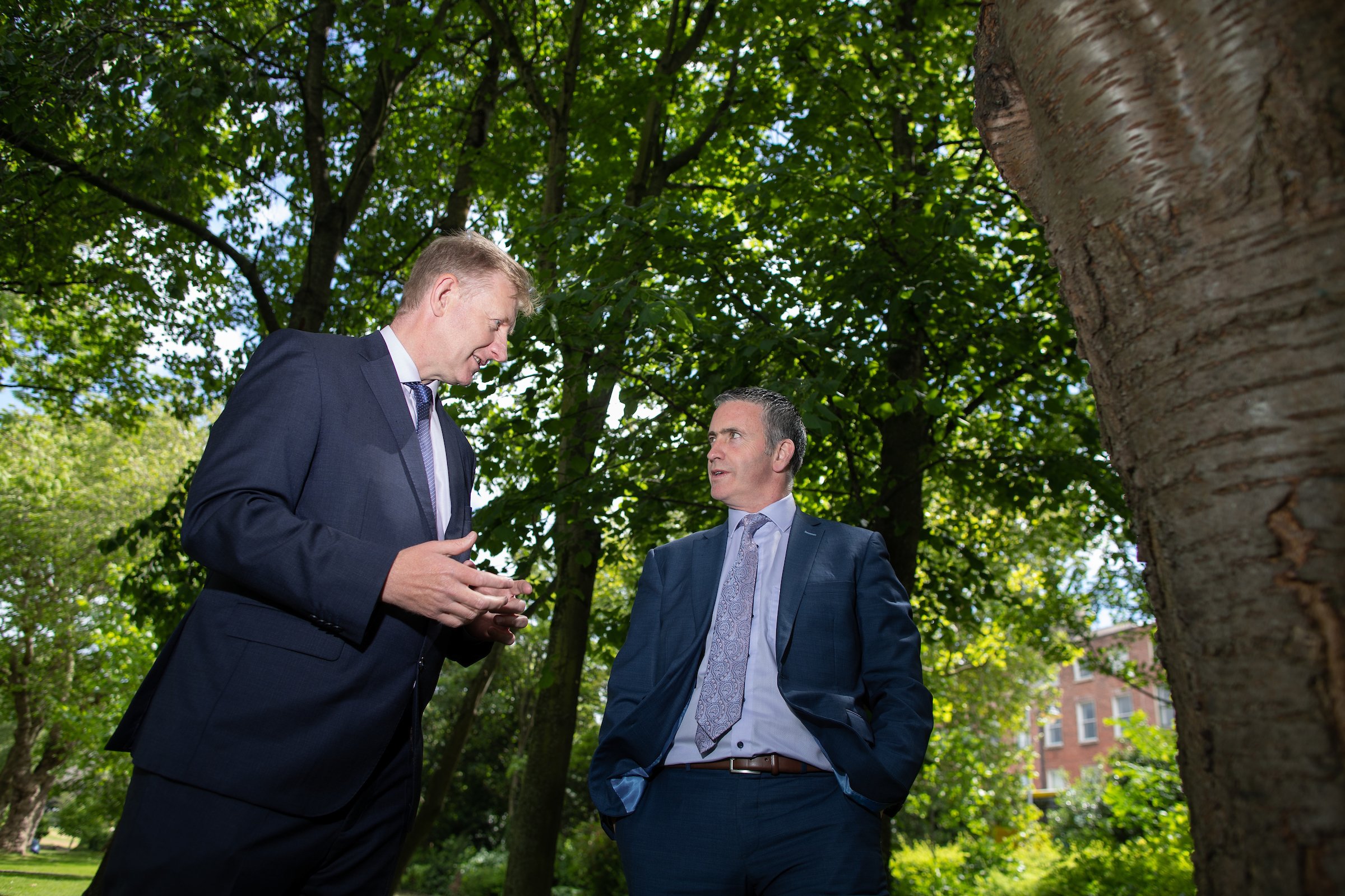 Enda Keane, Treemetrics CEO (left) and Damien English, Minister of State for Business, Employment and Retail