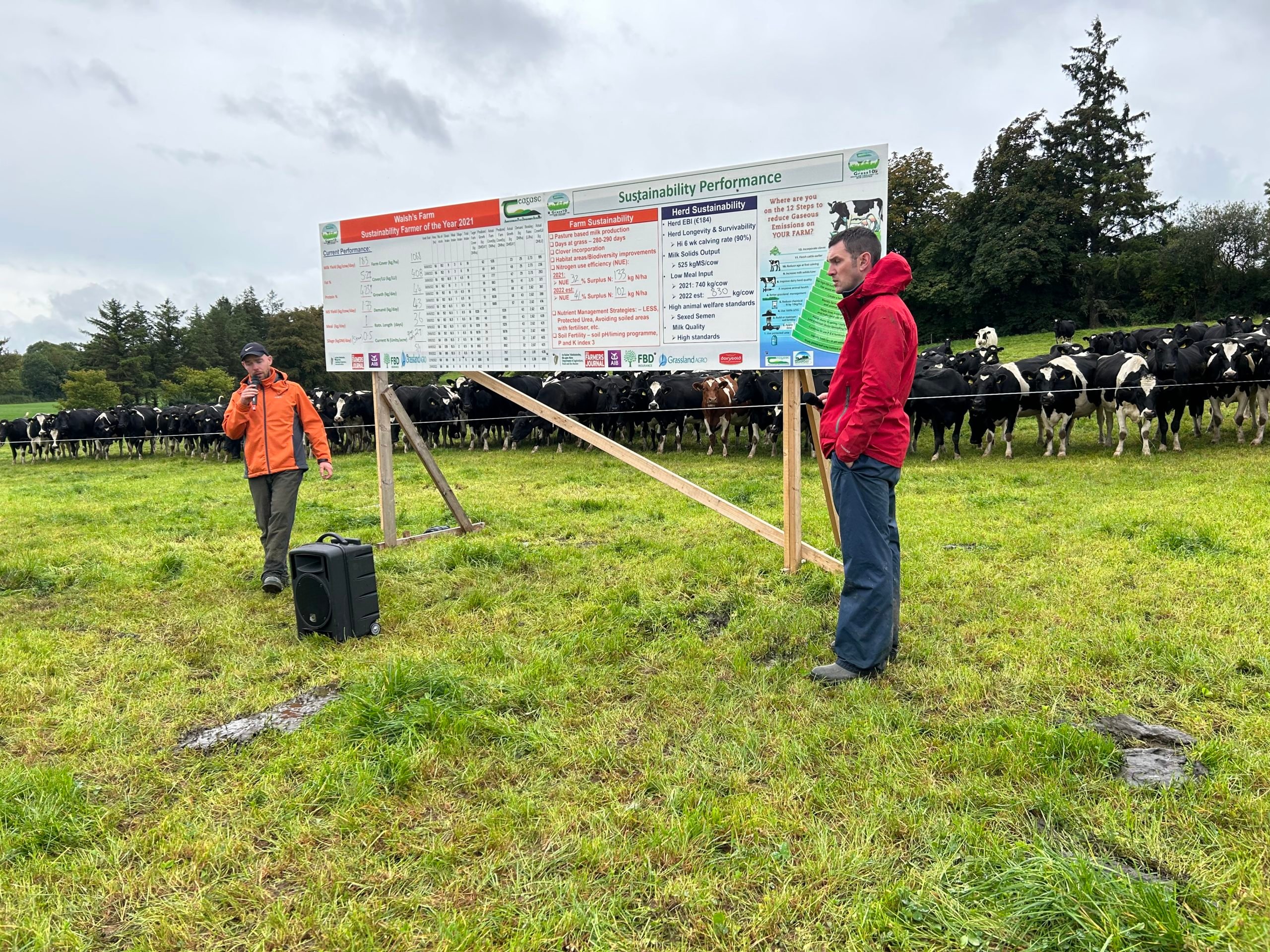 Brendan Walsh and Stuart Childs from Teagasc speaking at the walk