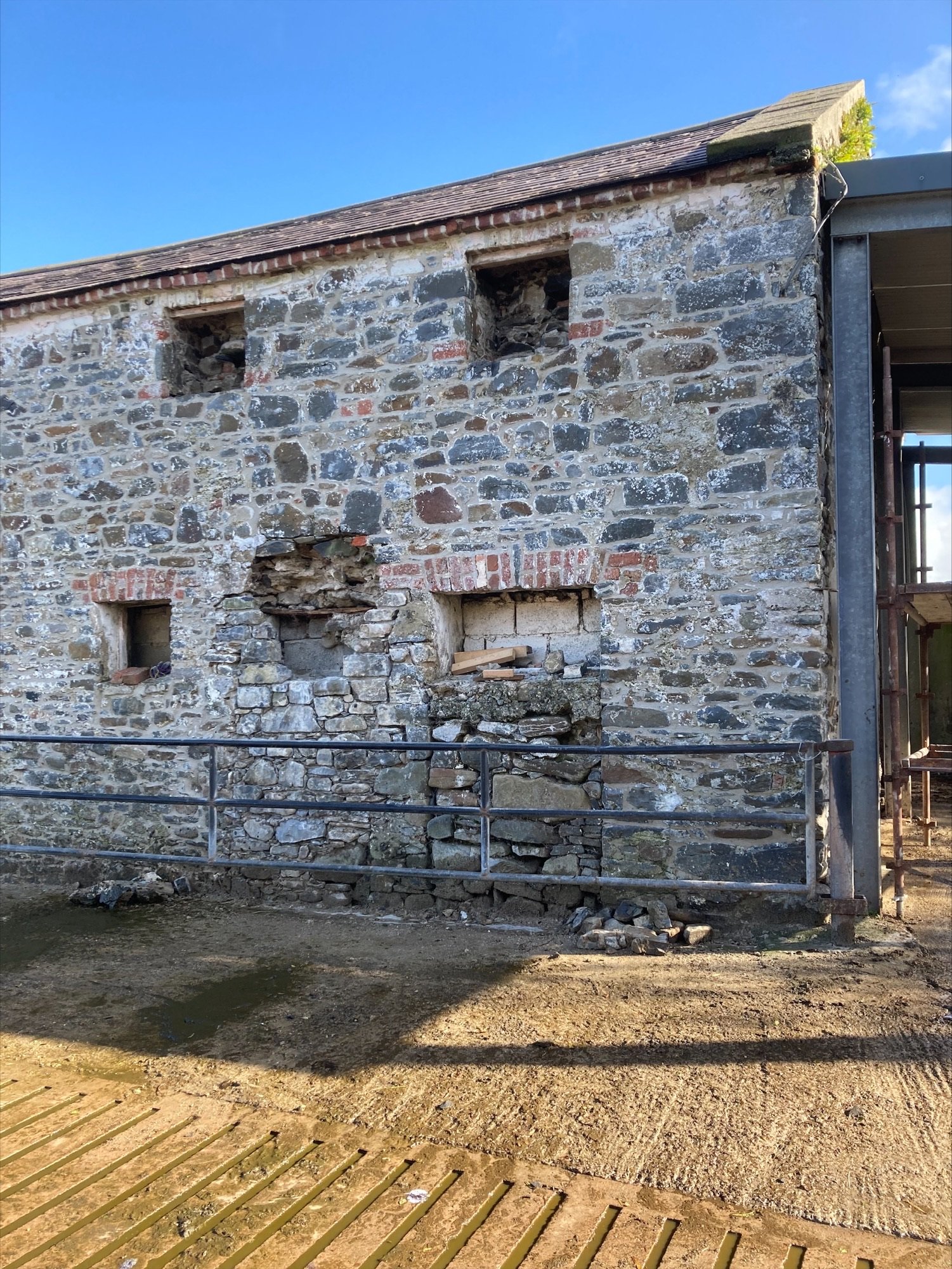The exterior of the barn is returning to its former glory