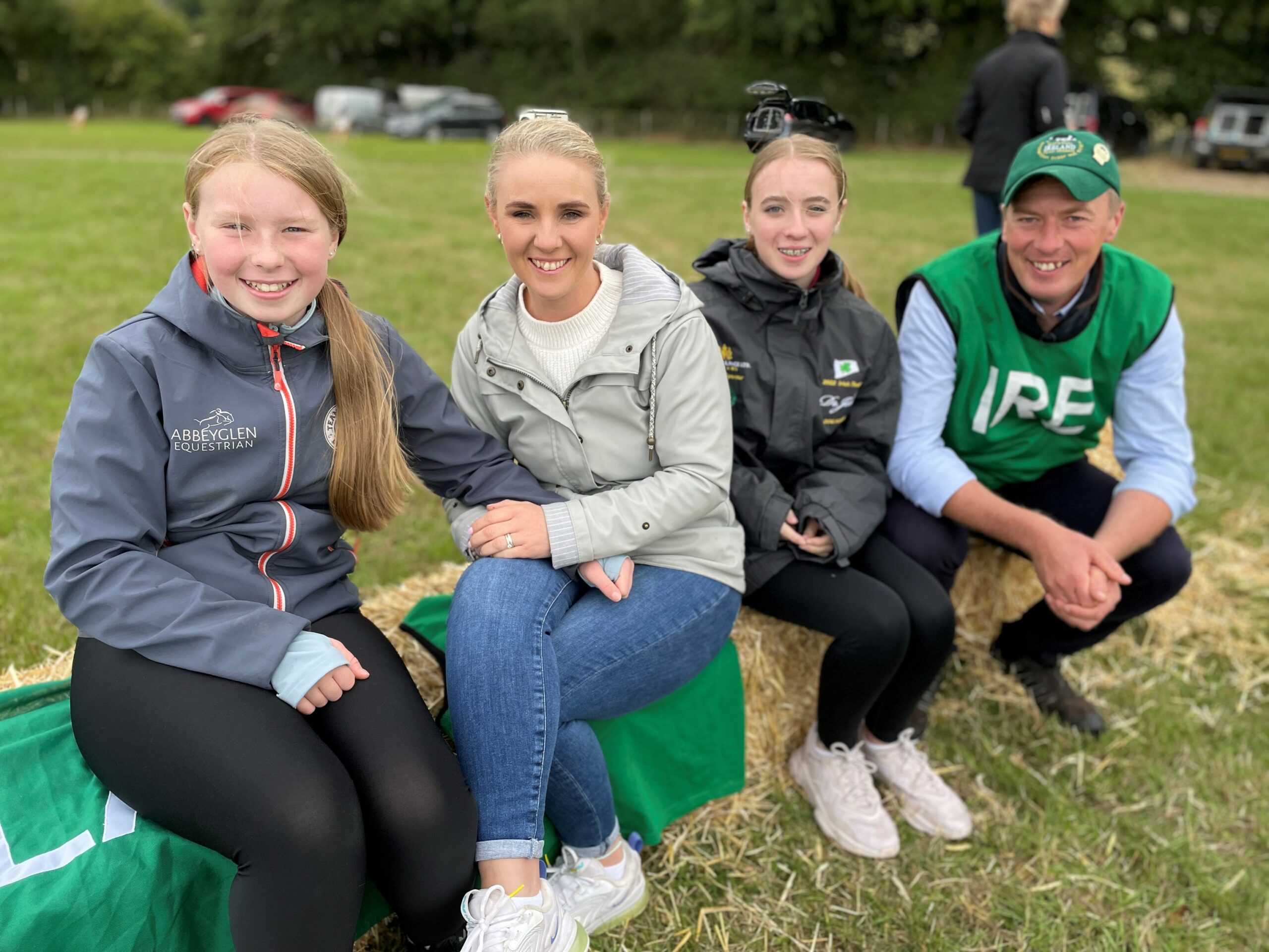 Tom O'Sullivan joined by his wife Máiread and their daughters, Aoibhe and Kayleigh on set.