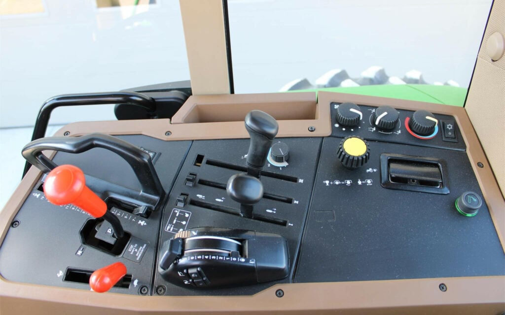 The control panel and levers appear to be as new