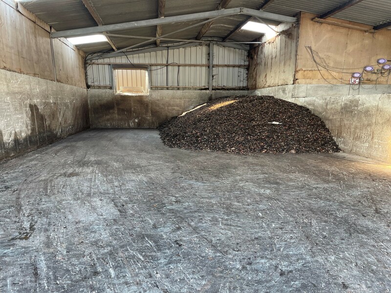 The crab shells are mixed with bark to produce the soil conditioner