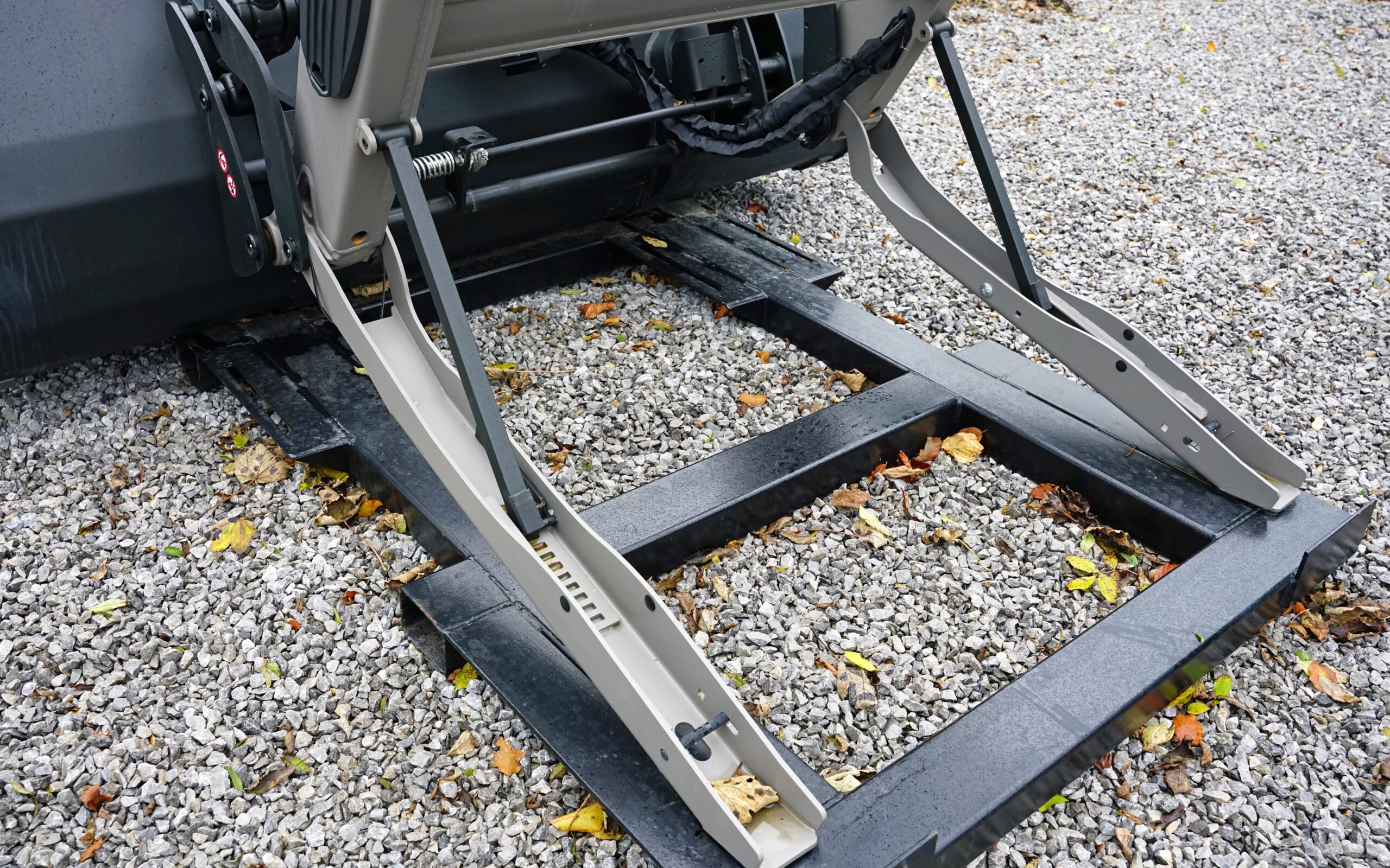 Solid support is essential when off the tractor as well as on