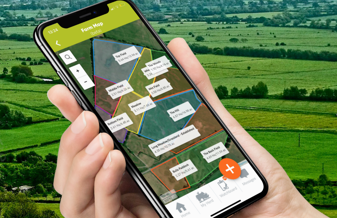 Farm Maps by Herdwatch allows farmers to easily map their farm using satellite imagery. Image source: Herdwatch