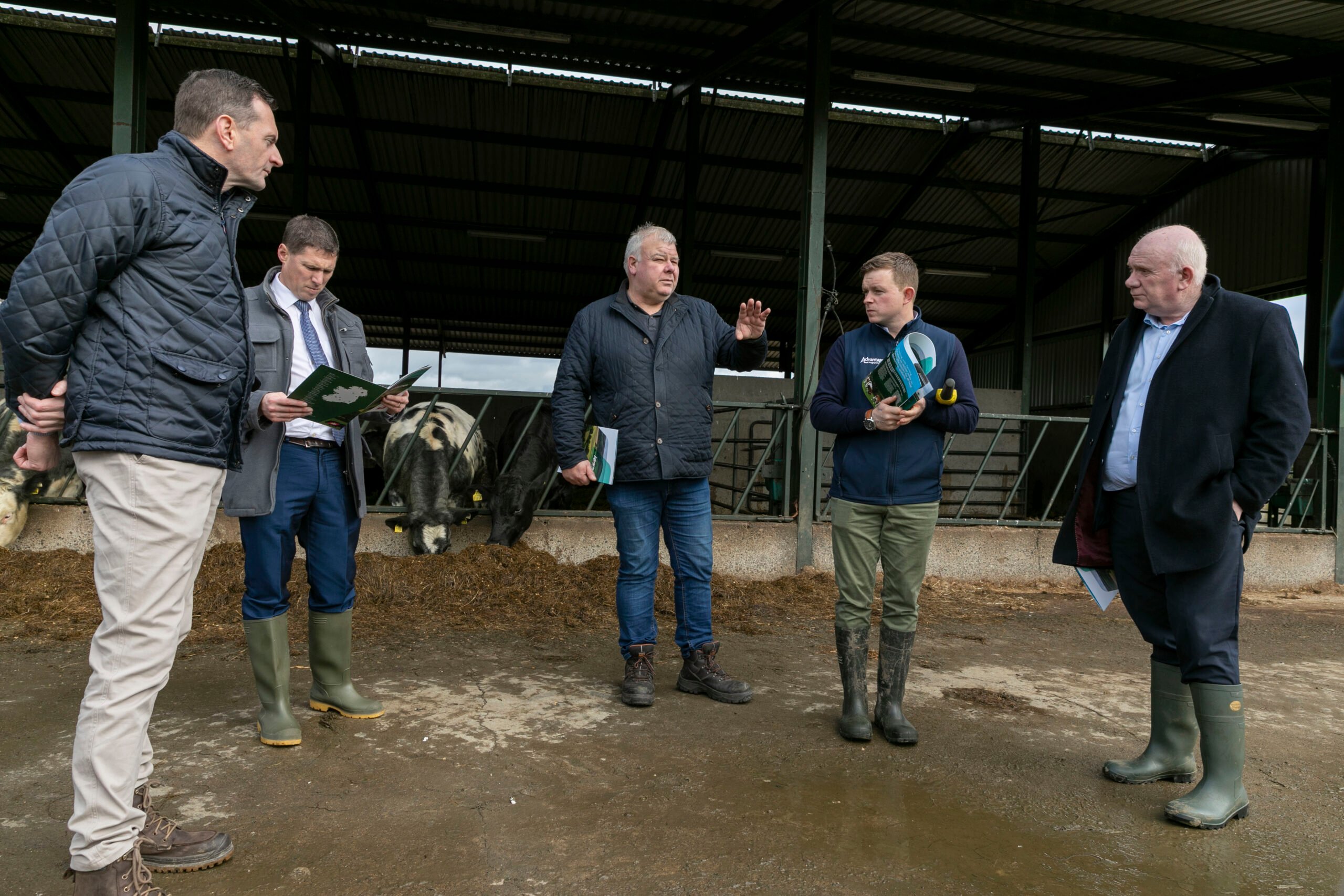 L-R: Managing director of ABP Ireland, Kevin Cahill; Deputy Matt Carthy; Deputy Michael Fitzmaurcie; sustainability manager at ABP, Stephen Connolly and Deputy Jackie Cahill. Image source: Fennell Photography