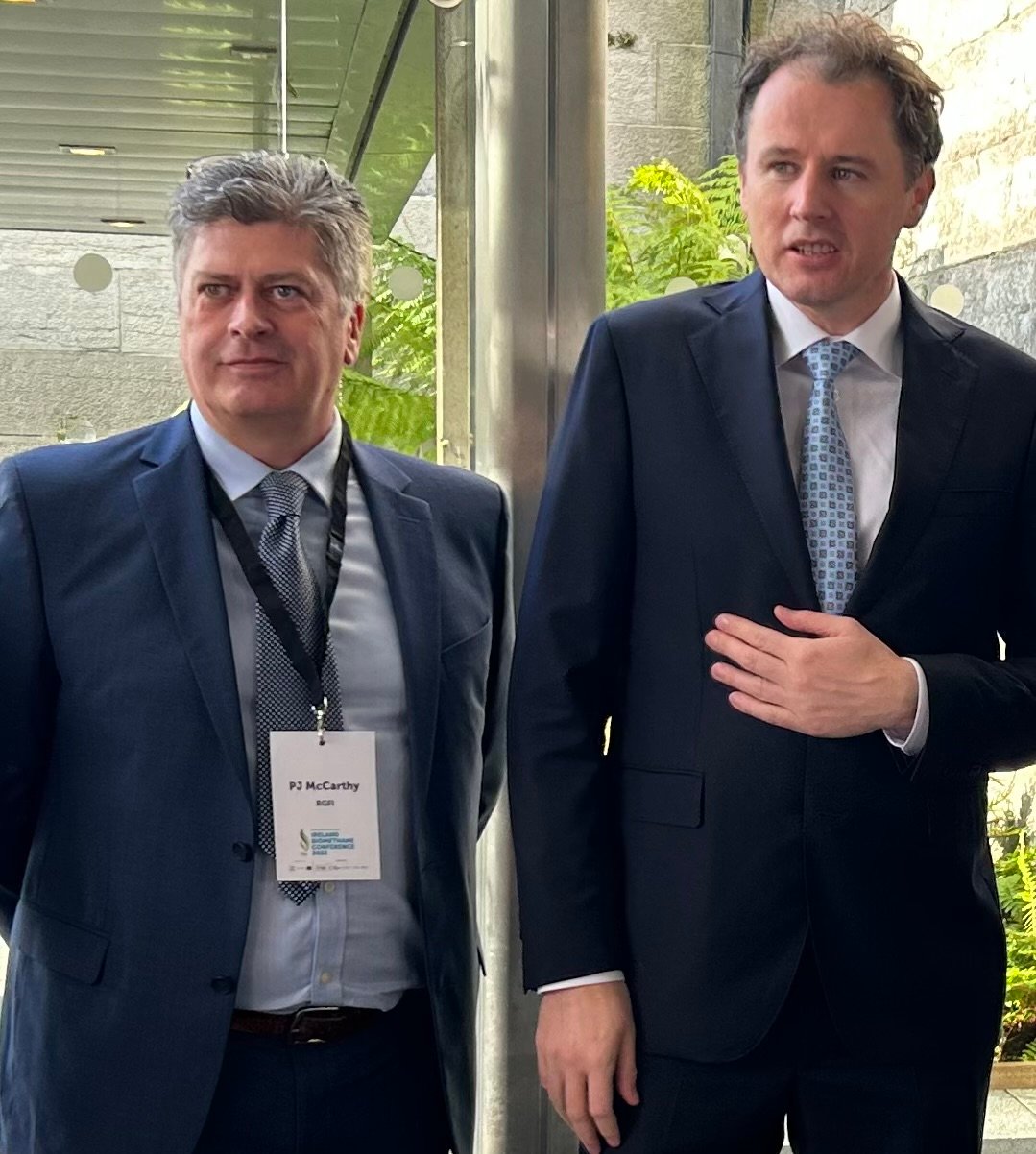 PJ McCarthy, chief executive of RGFI and Minister Charlie McConalogue