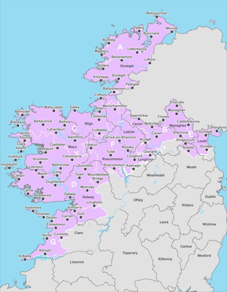 Some of the north west townlands considered in this public consultation