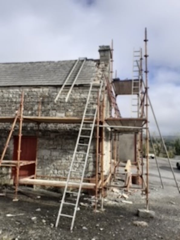Work commenced on the roof