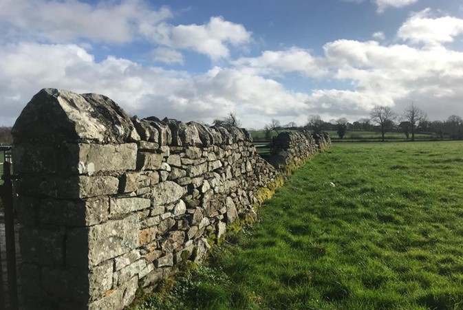 Section of the wall pre-restoration