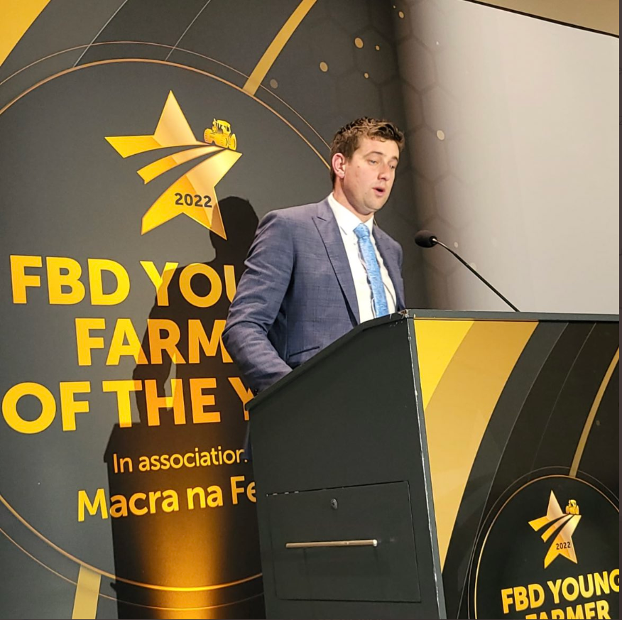 Christopher Tuffy, accepting the FBD Young Farmer of the Year award Source IFA