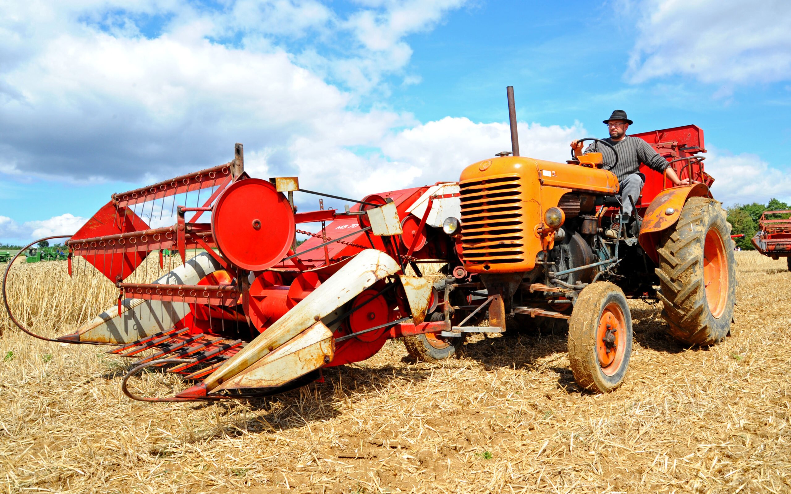 Another view of the Danish JF MS70, which is said to have been the biggest ever selling wrap-around combine.